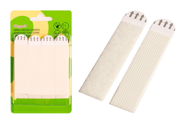 TIRAS CUELGA CUADROS ADH. BLANCO B/4 KOP D1008B 19X85