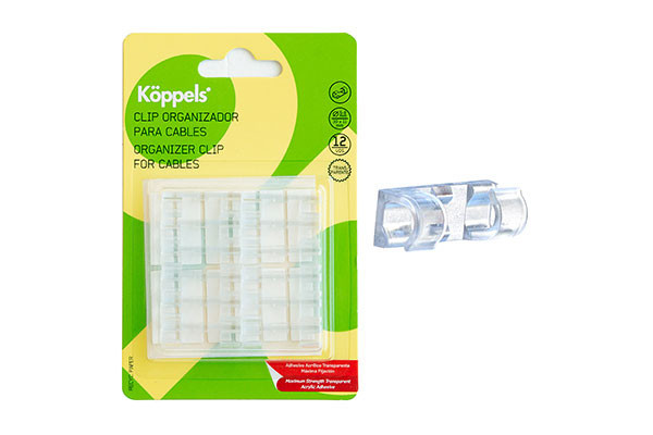 K1017T GRAPA CLIP AUTOADH. 30X11MM 5-8 DIAM.TRANSP. B/12 KOP