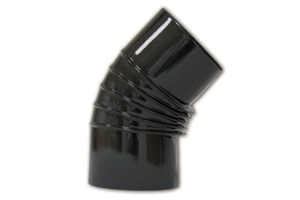 CODO ESTUFA VITRIFICADO NEGRO 45º 120 MM