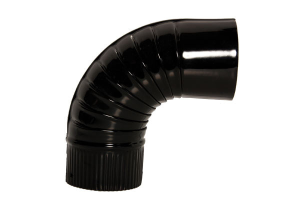 CODO ESTUFA VITRIFICADO NEGRO 90º 130 MM