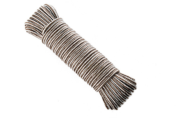 CUERDA TRENZADA POLIPROPILENO 4 MM BRIXO MADEJA 15 MTS.  BLANCO/MARRON