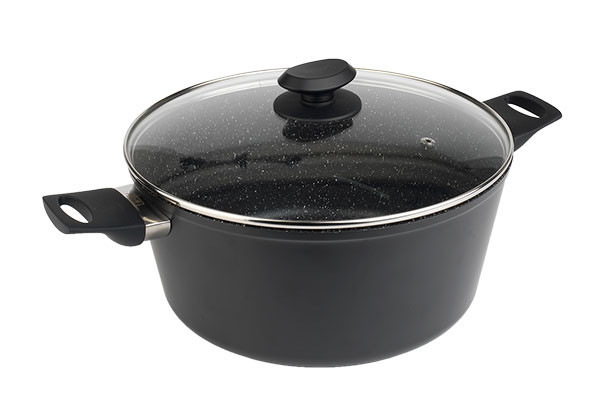 OLLA ALUMINIO FORJADO C/TAPA PIEDRA LIFESTYLE 24 CM