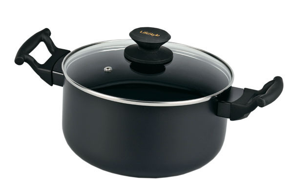 OLLA ALUMINIO LUXE CON TAPA 28 CM