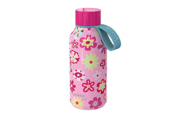 BOTELLA QUOKKA KIDS 330 ML SOLID 40144 FLOWERS C/COLGADOR