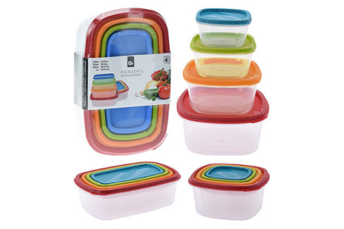 SET 4 FIAMBRERAS CON TAPA PLAST. 911000190