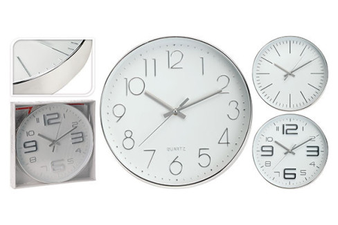 RELOJ PARED 30CM. PLATA 837
