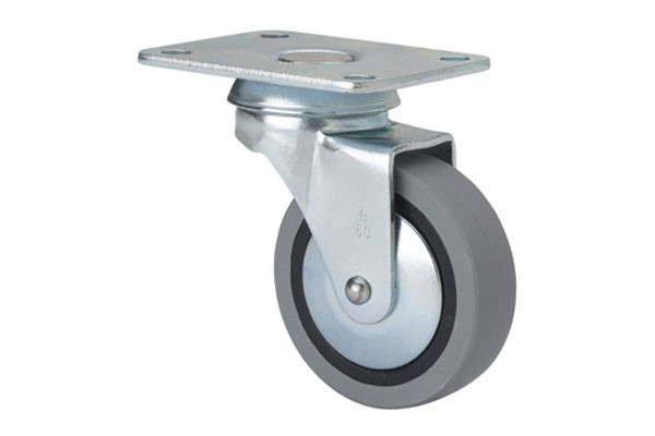 RUEDA GIRATORIA CON PLETINA GOMA GRIS TW0150 / 601-030-1