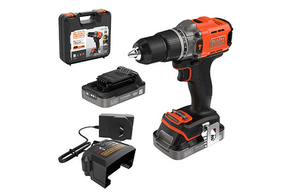BCD383D2XK TALADRO PERCUTOR ECO 18V 45NM 2X2AH B&D