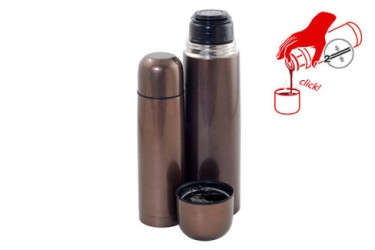 TERMO DOBLE CUERPO INOX UNIVERSE BROWN 0.75