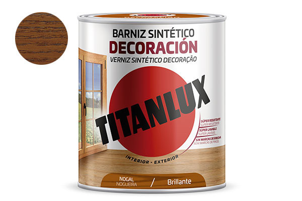 BARNIZ SINTETICO DECORACION BRILLANTE TITANLUX 0,250 L NOGAL