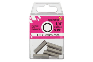 PUNTA HEXAGONAL (5 UN.) BIANDITZ 5X25