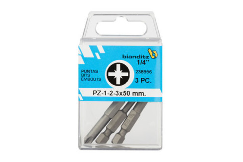 PUNTA LARGA SURTIDO POZIDRIV 1-2-3X50 (3U) BIANDITZ