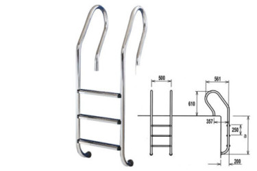 ESCALERA PISCINA ACERO MX A-304 E.N. 4 PELDAÑOS