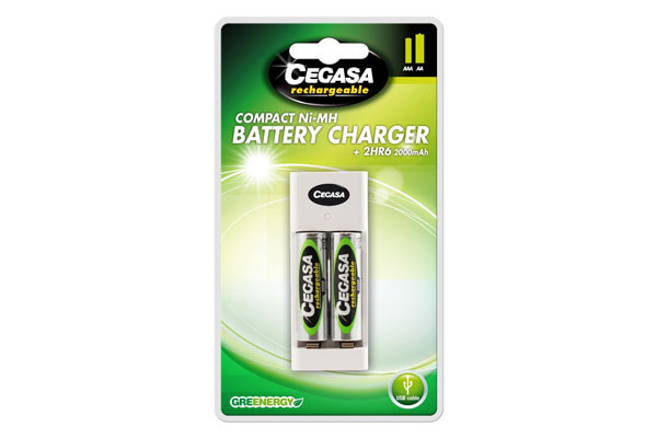 CARGADOR PILAS CEGASA COMPACT 2HR6 2100 MAH USB