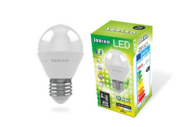 BOMBILLA LED ESFERICA BRIXO E-27 4000K 5W 470L
