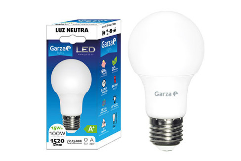 BOMBILLA LED GARZA ESTANDAR E27 4000K 15W