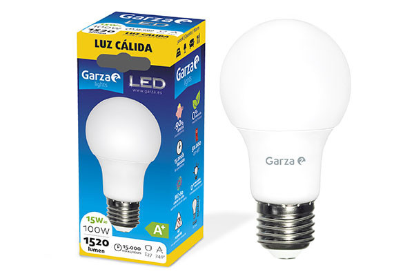 BOMBILLA LED GARZA ESTANDAR E27 3000K 15W