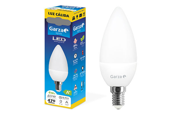 BOMBILLA LED GARZA VELA E14 3000K 5W