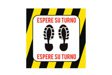 VINILO ESPERE SU TURNO 320 MM COVID BRIXO CUADRADO