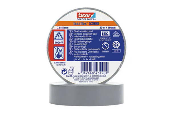 CINTA AISLANTE TESA 20X19 GRIS  376184