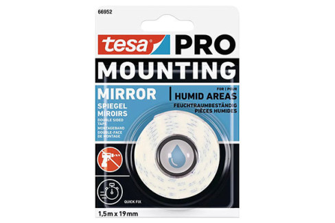 CINTA DOBLE CARA ESPEJOS TESA 4952 BLISTER 1.5 M X 19 MM