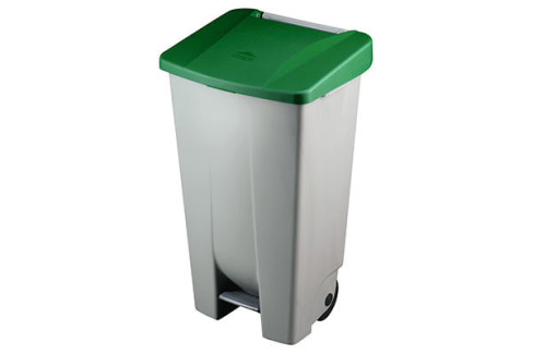CUBO BASURA PEDAL Y RUEDAS 120 LTS.