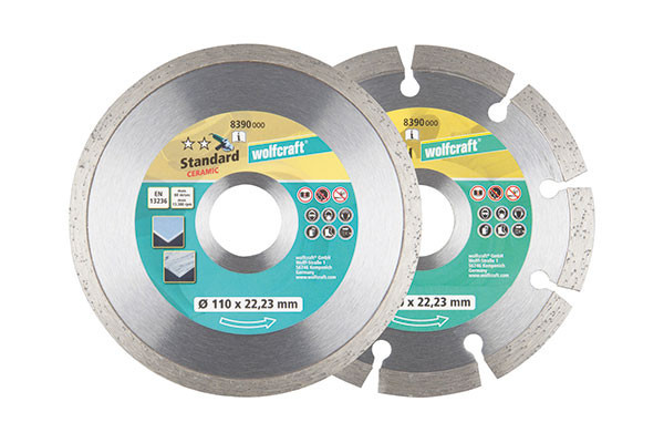 SET 2 DISCOS DIAMANTADOS DE CORTE 110 MM WOLFCRAFT 8390000
