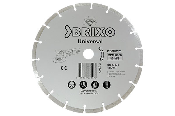 DISCO DIAMANTE UNIVERSAL STANDAR GRIS BRIXO 230  113345