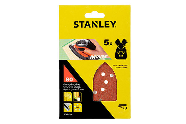 HOJAS DE LIJA MOUSE STA31004 5 HOJAS G80