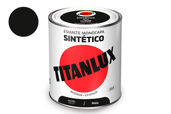 TITANLUX ESMALTE SINTETICO MATE 0,75L NEGRO 0576