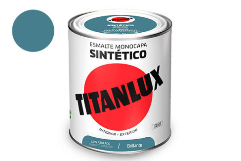 TITANLUX ESMALTE SINTETICO BRILLANTE 0,75L GRIS AZULADO 0510