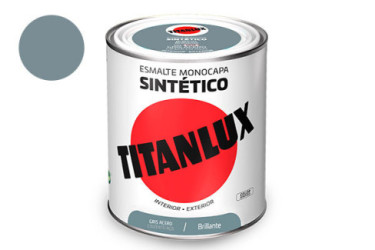TITANLUX ESMALTE SINTETICO BRILLANTE 0,75L GRIS ACERO 0503