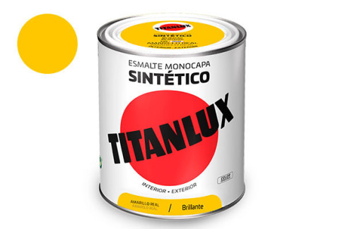 TITANLUX ESMALTE SINTETICO BRILLANTE 0,75L AMARILLO REA 0529