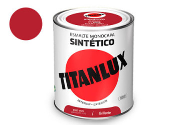 TITANLUX ESMALTE SINTETICO BRILLANTE 0,25L ROJO VIVO 0523