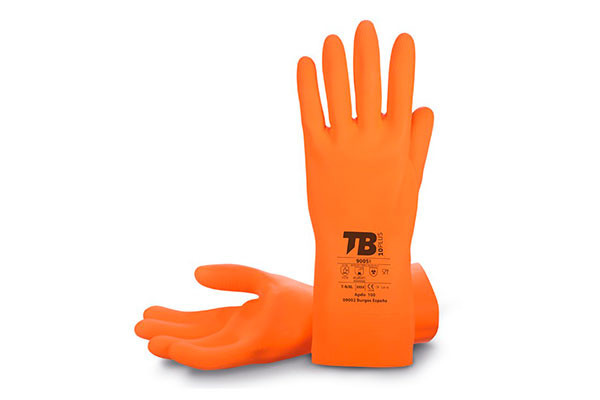 GUANTE INDUSTRIAL NARANJA 8  L