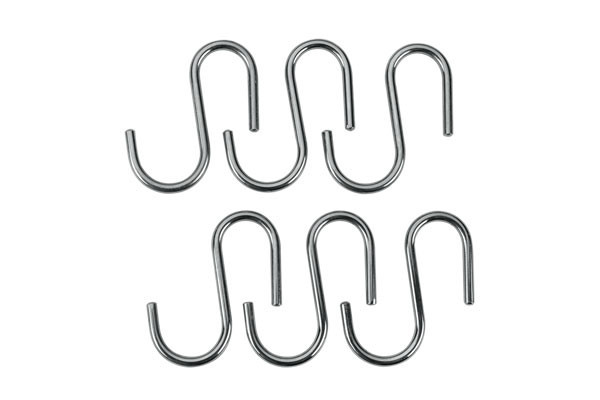 BARRA COCINA CROMADA LONARDO: JGO. 6 GANCHOS  350342