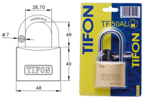 CANDADO LATON TIFON BLISTER AL 20 MM
