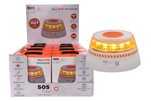 LUZ DE EMERGENCIA BALIZA V16 GEOLOCALIZADA SOS FLASH