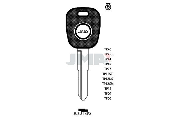 LLAVE DE TRANSPONDER: LLAVIN TP00SUZU-14.P2 LATON