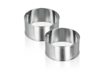 MOLDE INOX EMPLATAR REDONDOS 8.5 X 4.2 CM (JGO. D