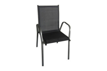 BLACK: SILLA ALUMINIO APILABLE TEXTILINE GDLC  473546
