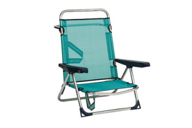 SILLA PLAYA 5 POSC. 607ALF ALUMINIO ALCO AZUL LISO